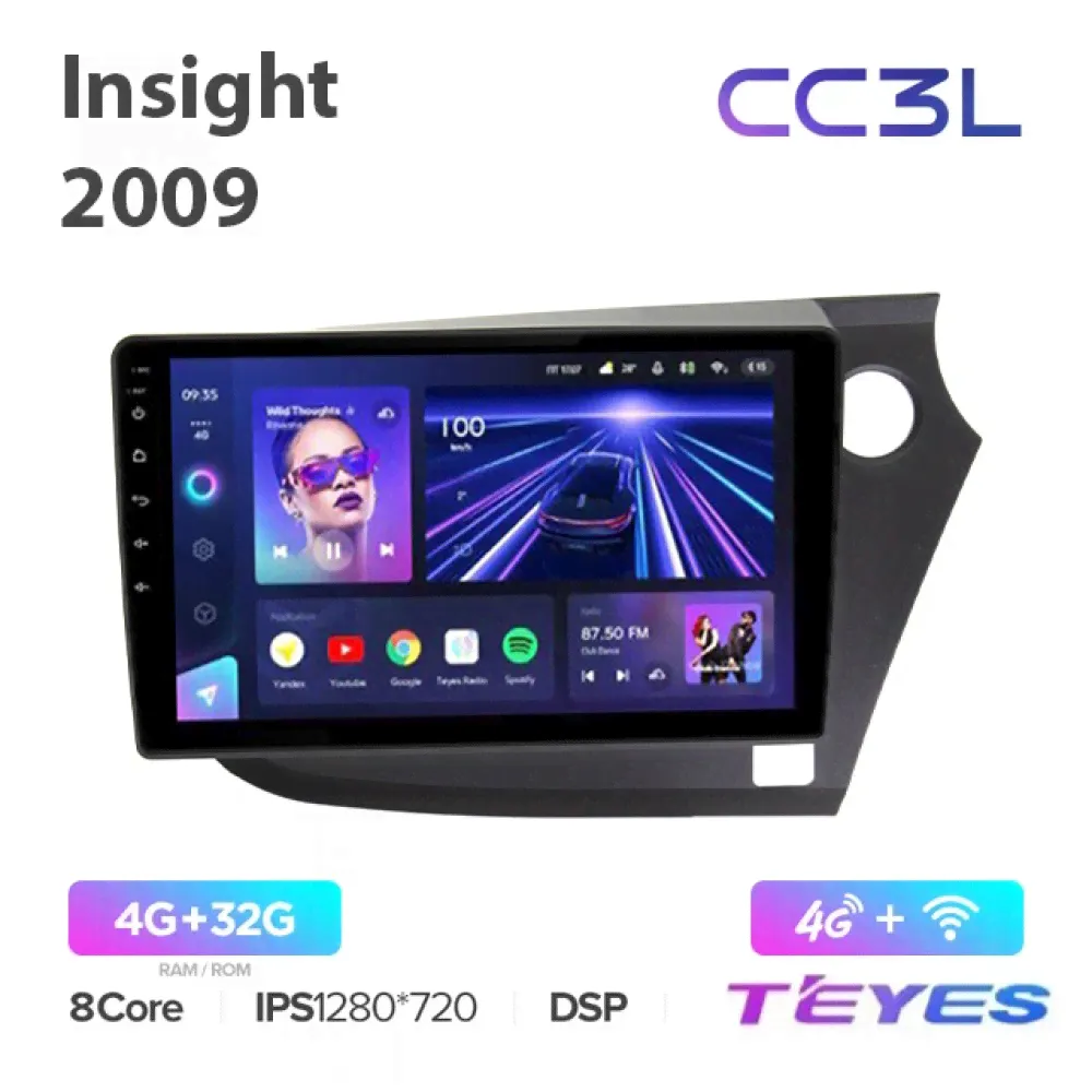 Магнитола Teyes CC3L для Honda Insight 2009+