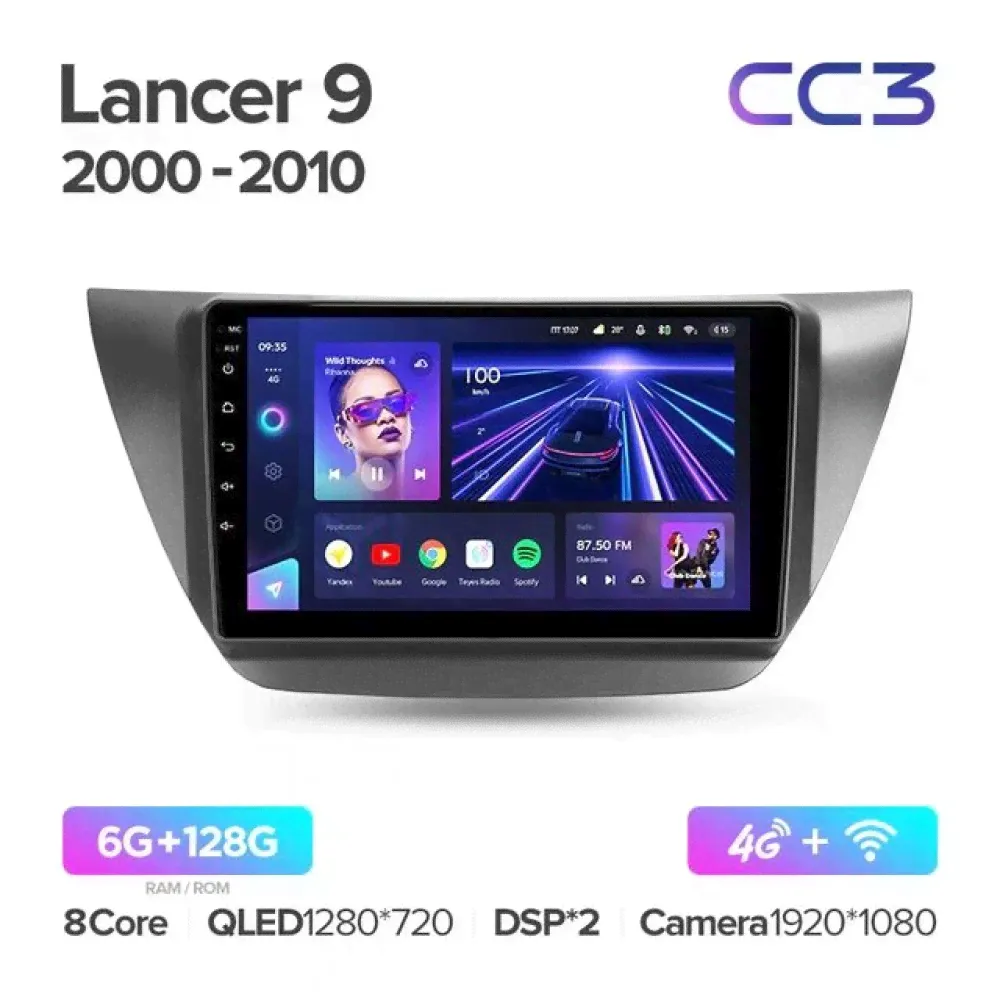 Штатная магнитола Teyes CC3 для Mitsubishi Lancer 9 CS 2000-2010 на Android 10