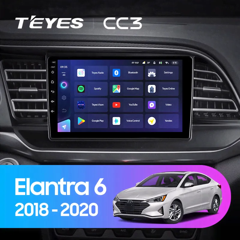 Магнитола Teyes CC3 4-32 Hyundai Elantra 6 2018 — 2020 9.0" (A)-2