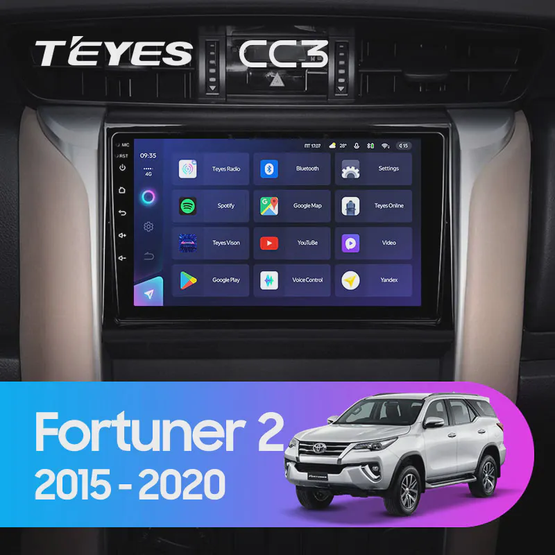 Штатное головное устройство Teyes Toyota Fortuner 2 2015-2018-0